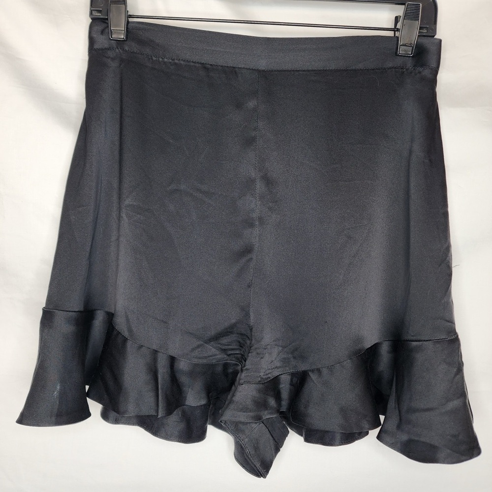 Zimmermann Black Ruffle Hem Shorts